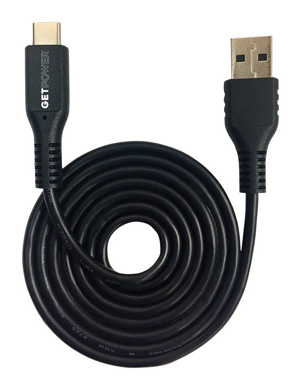 Pack of 50 Emery Jensen USB Type-C cables for cellphone charging and data transfer, displayed in a retail display setup.