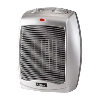 Ceramic thermal heater adjustable thermostat by Emery Jensen, showing a sleek ceramic heater with control dial and safety features.
