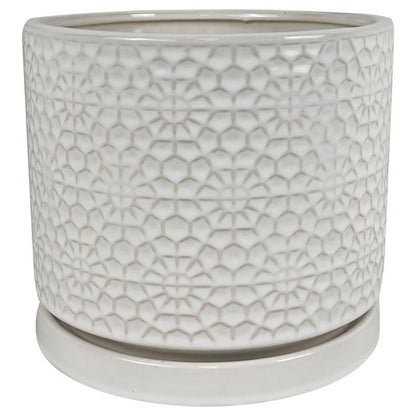 FLOWER POT AMELI WHT 10"