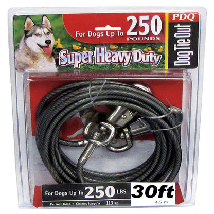 Emery Jensen Cable Dog 30' XXLARGE chain and cable stake for outdoor pet containment, sturdy metal construction.