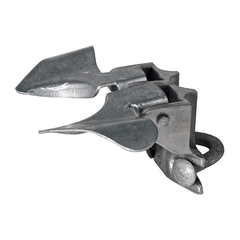Emery Jensen chain link fencing latch with 1 3/8 x 2 3/8 inch size, designed for secure gate access and fencing applications.