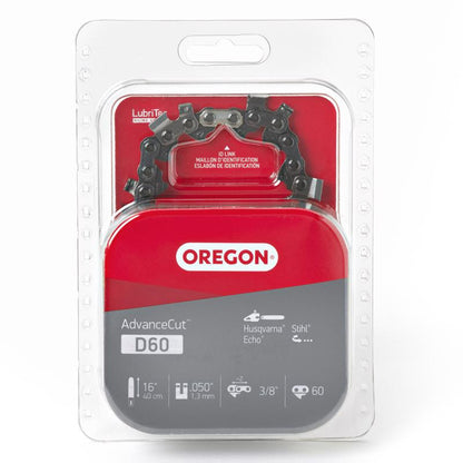 Emery Jensen 16-inch D60 chainsaw chain for chainsaw accessories, featuring sharp cutting links and durable construction.