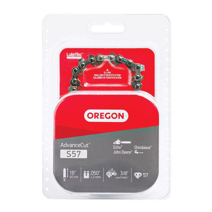 Emery Jensen 16-inch chain chainsaw accessory, featuring a metal chain with sharp cutting teeth for efficient wood cutting.