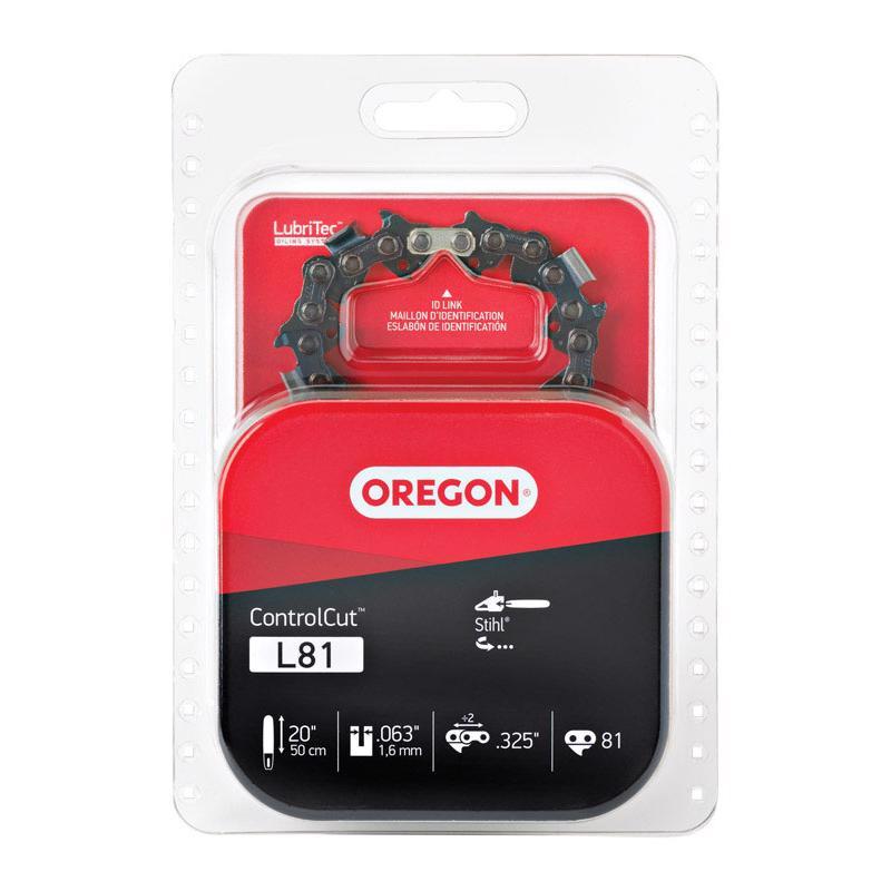 Emery Jensen 20-inch chainsaw chain accessory with sharp cutting links, designed for heavy-duty chainsaw use.