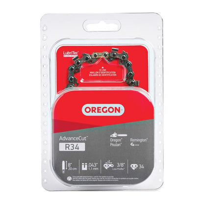 Emery Jensen 8-inch chainsaw chain replacement for chainsaw accessories, showing the sharp cutting links and metal construction.