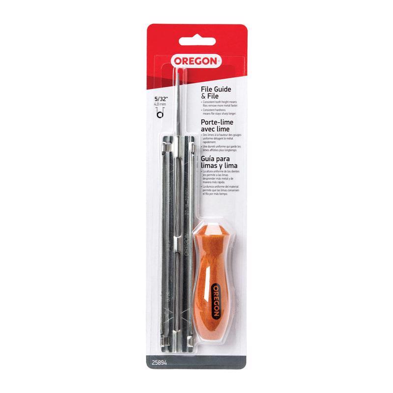 Emery Jensen CHNSW file and guide for 5/32-inch chain saw, featuring a durable metal file with a guiding handle.