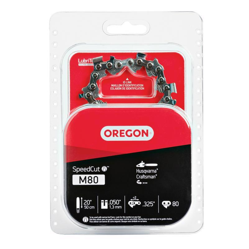 Emery Jensen 20-inch 95TXL saw chain with 80 link chainsaw accessory, featuring sharp cutting teeth and durable metal construction.
