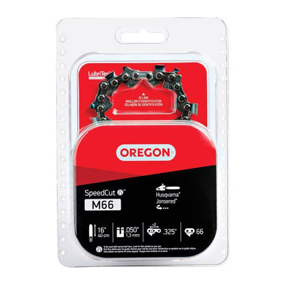 Emery Jensen 16-inch M66 chainsaw chain for chain saw accessories, with sharp cutting links and metal drive links visible.