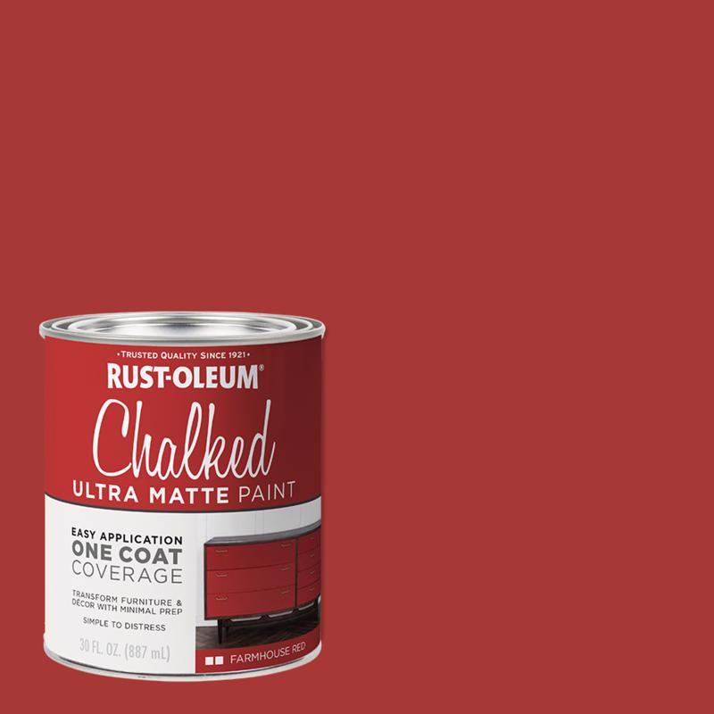 Two quarts of Emery Jensen Chalk Paint in Farm Red, shown in a pack of two 1-quart containers for furniture and craft projects.