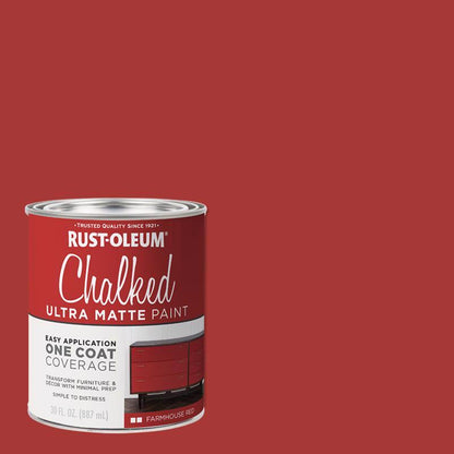 Two quarts of Emery Jensen Chalk Paint in Farm Red, shown in a pack of two 1-quart containers for furniture and craft projects.