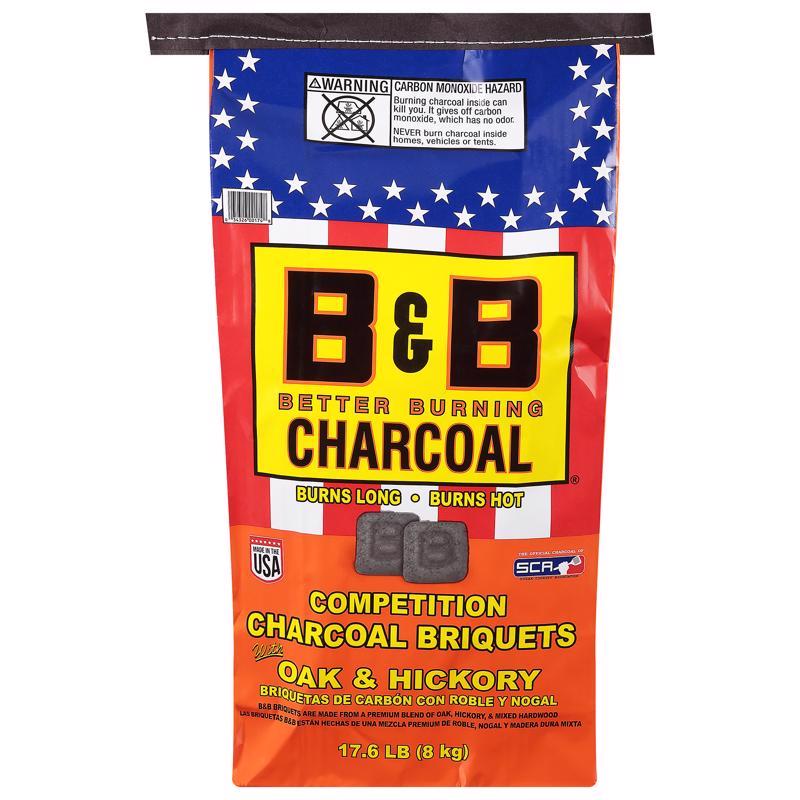 Emery Jensen charcoal lump charcoal briquettes in 17.6-pound bag, natural hardwood for grilling and barbecues.