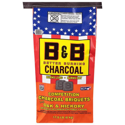 Emery Jensen charcoal lump charcoal briquettes in 17.6-pound bag, natural hardwood for grilling and barbecues.