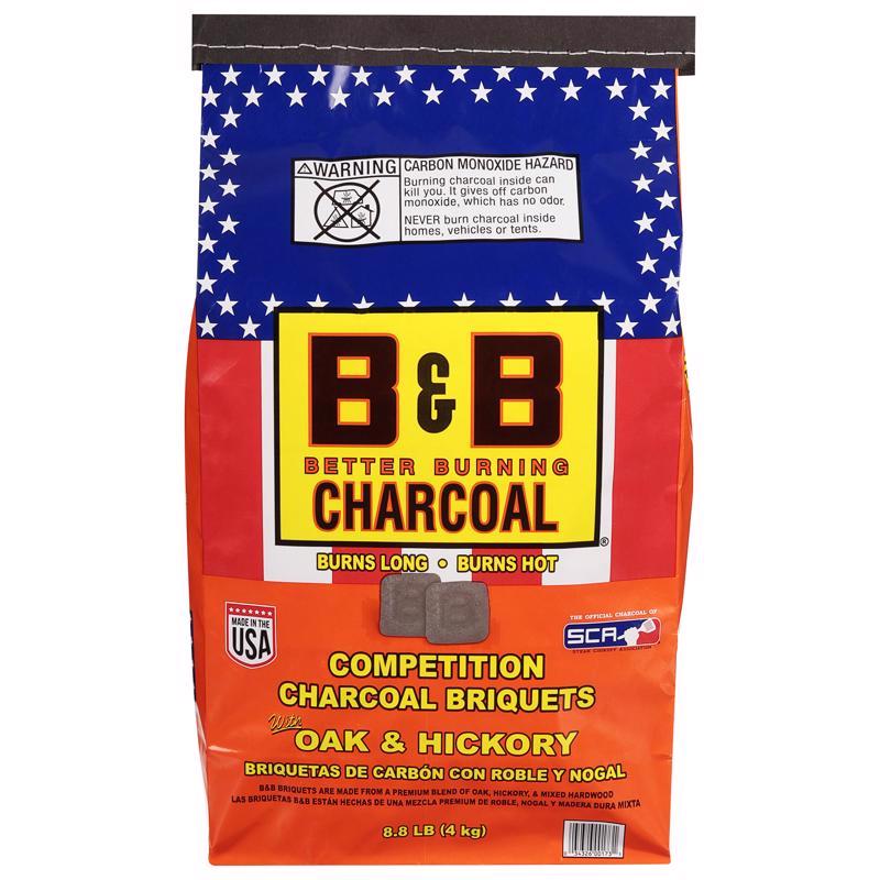 Emery Jensen Hickory Lump Charcoal 8.8 lb bag, natural hardwood charcoal for grilling and outdoor cooking.