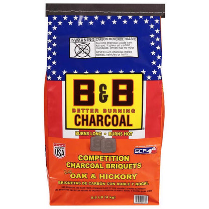 Emery Jensen Hickory Lump Charcoal 8.8 lb bag, natural hardwood charcoal for grilling and outdoor cooking.