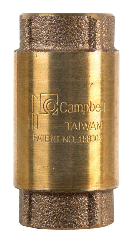 Emery Jensen check valve, 3/4 inch round brass, durable plumbing component with flow control and corrosion resistance.