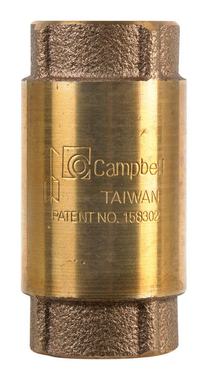 Emery Jensen check valve, 3/4 inch round brass, durable plumbing component with flow control and corrosion resistance.