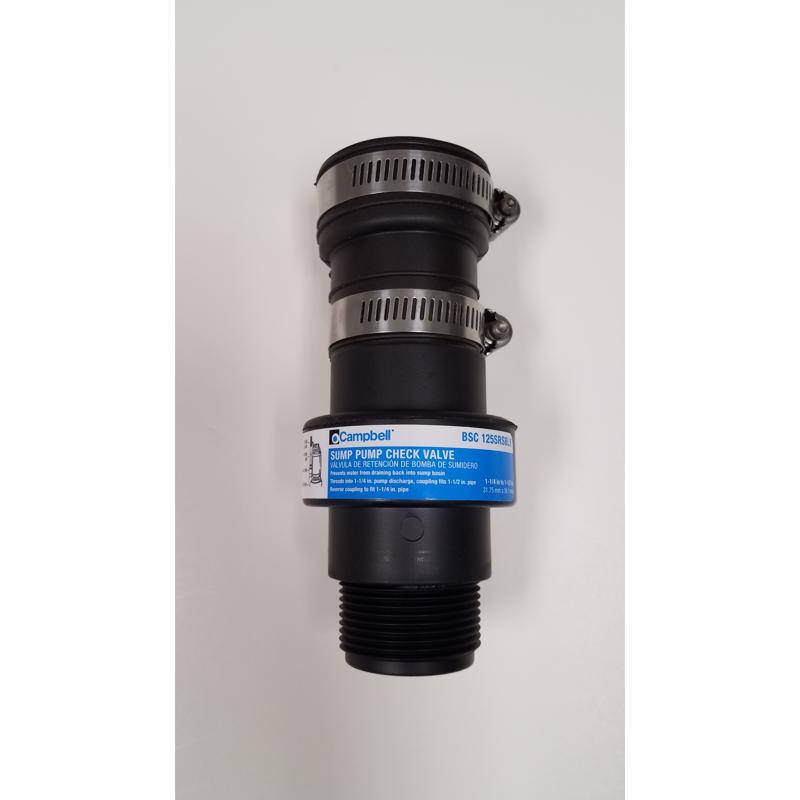 Emery Jensen check valve with one sleeve, used in plumbing systems, shown in a close-up image highlighting its metallic body.