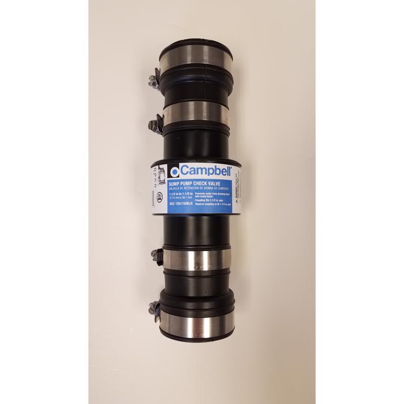Emery Jensen check valve with two sleeves, used in plumbing systems for controlling water flow and preventing backflow.