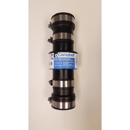 Emery Jensen check valve with two sleeves, used in plumbing systems for controlling water flow and preventing backflow.