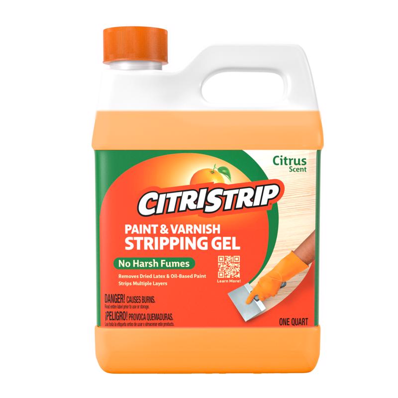 Six 1-quart bottles of Emery Jensen Citri-Strip Gel paint and varnish remover for chemical stripping projects.