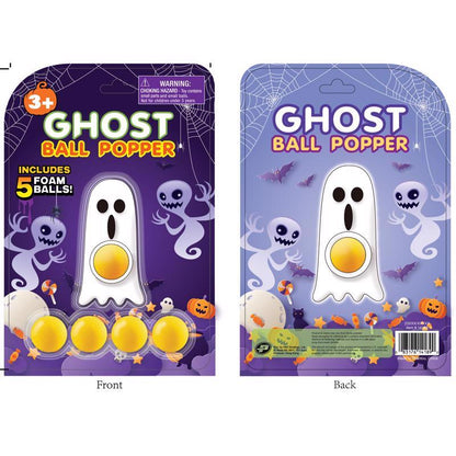 Emery Jensen Ghost Ball Popper children's toy with colorful plastic balls and a playful ghost design for kids.