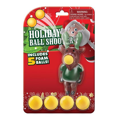 Colorful Emery Jensen Holiday Ball Shooters toy for children aged 3 years and up, featuring playful design and bright colors.