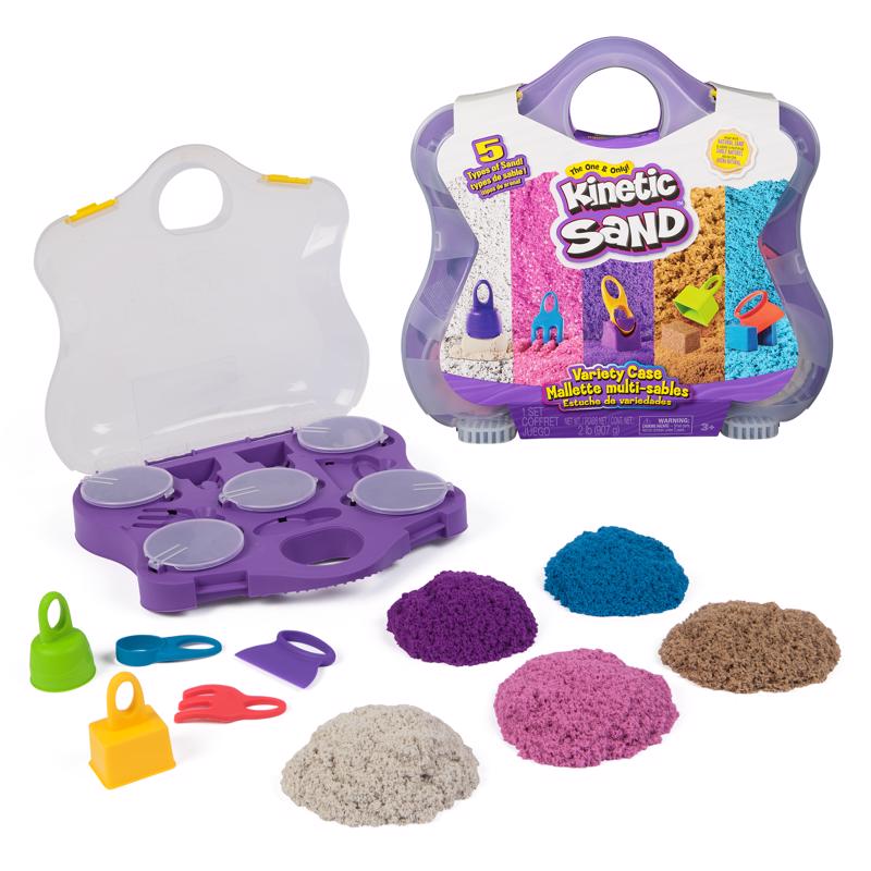 Colorful Emery Jensen Kinetic Sand set for children aged 5+ with mold and tools, perfect for creative sensory play.