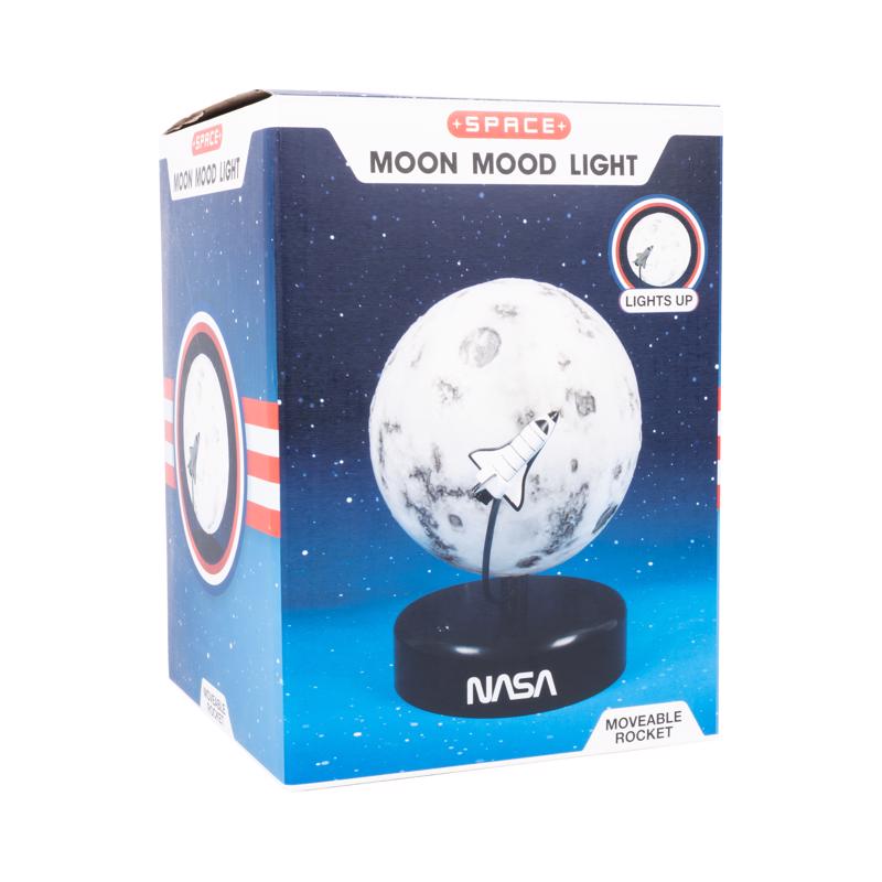 Emery Jensen children's moon light toy in black and white with a soft glow, designed for kids' room decor and play.