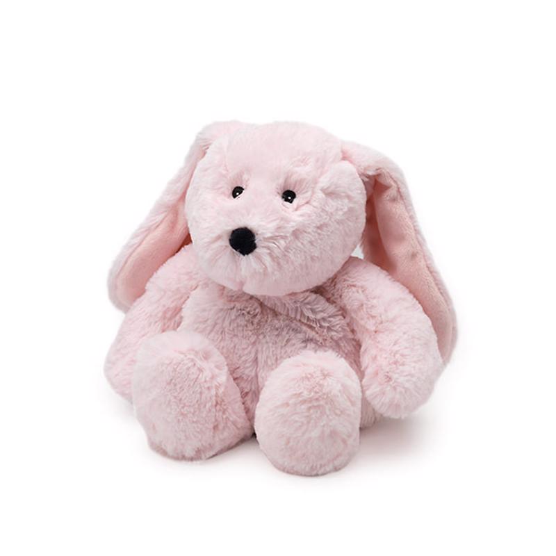 Pink plush bunny toy for children by Emery Jensen, soft and cuddly with floppy ears, ideal for kids' play and comfort.