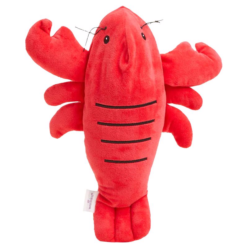 Red plush lobster toy for children by Emery Jensen, soft and cuddly, perfect for kids' play and comfort.