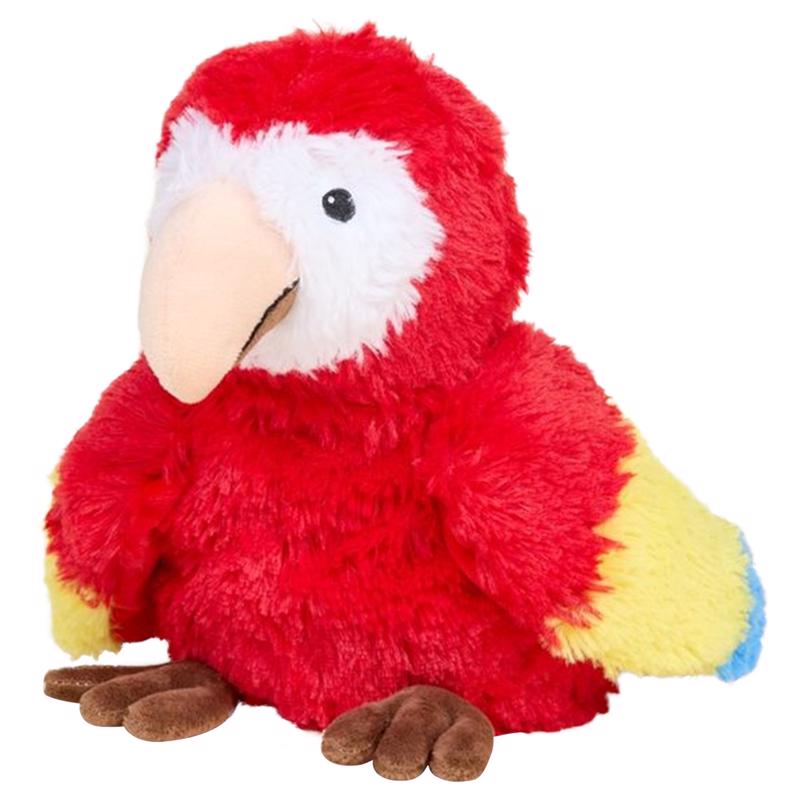 Soft plush parrot toy for children from Emery Jensen, featuring colorful feathers and a friendly bird design.