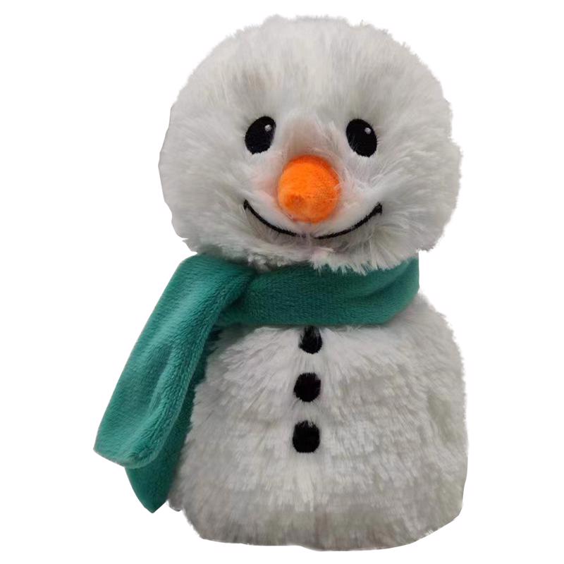 Soft plush Warmie Scrf Snowman toy for children by Emery Jensen, featuring a cozy snowman design and bright colors.