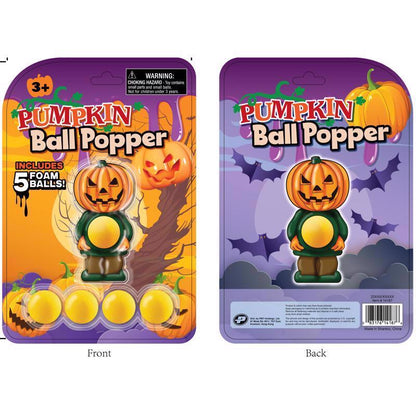 Emery Jensen pumpkin-shaped ball popper toy for children with colorful balls for interactive play and sensory fun.