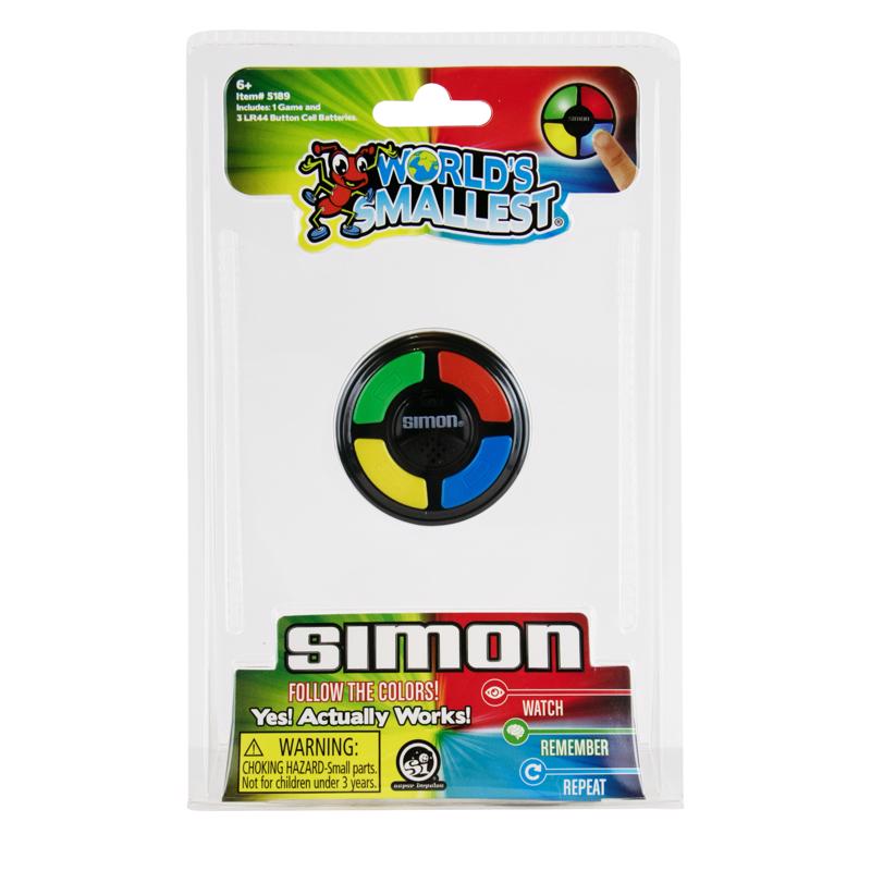 Small Simon game from Emery Jensen, a children's toy with colorful buttons for fun memory challenge and gameplay.
