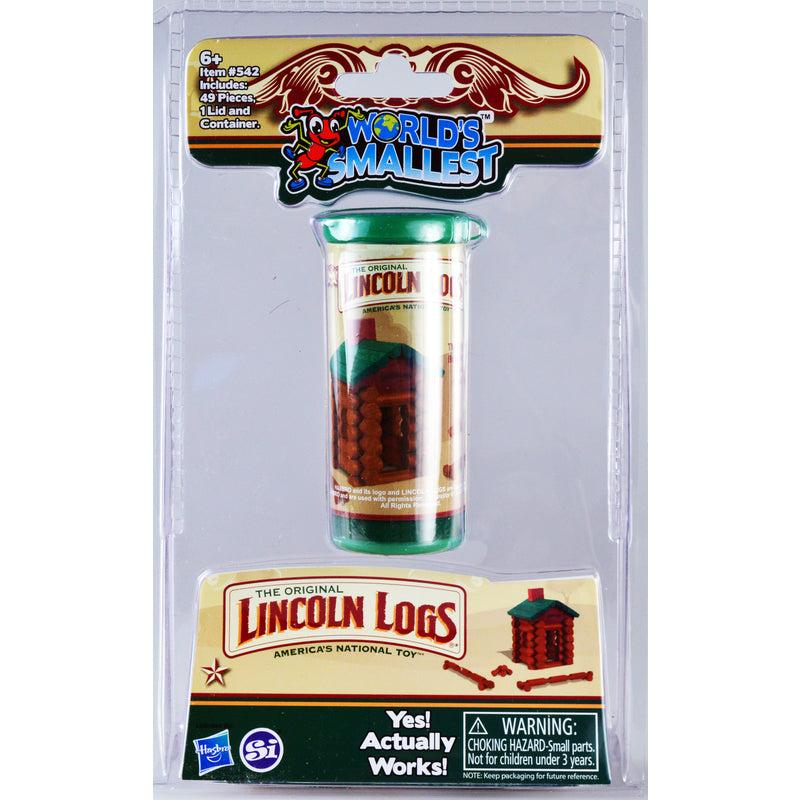 Emery Jensen smallest Lincoln Logs for children, small wooden building blocks for kids' creative play and construction.