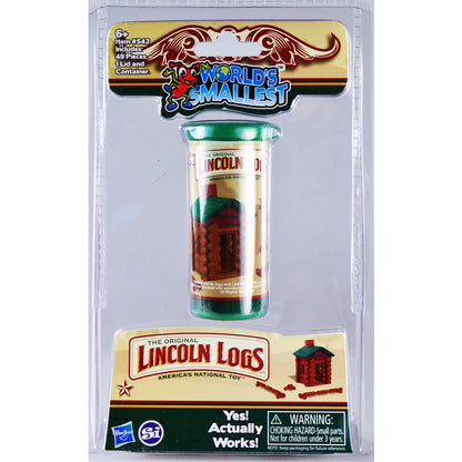 Emery Jensen smallest Lincoln Logs for children, small wooden building blocks for kids' creative play and construction.