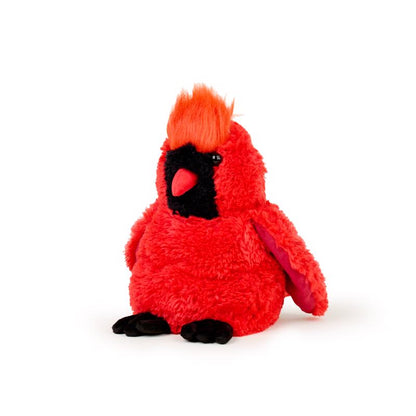 Red plush children's toy animal from Emery Jensen, soft and cuddly, perfect for kids' play and comfort.