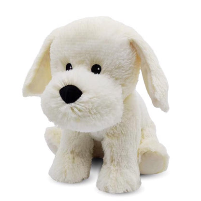 Emery Jensen Stuffed Animal Labrador puppy toy for children, bright yellow plush dog with floppy ears and soft texture.