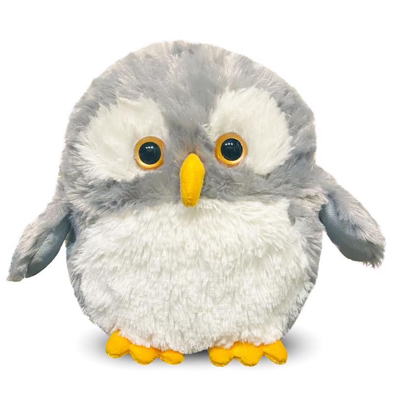 Soft plush owl toy for children from Emery Jensen, featuring a cute owl design perfect for cuddling and play.