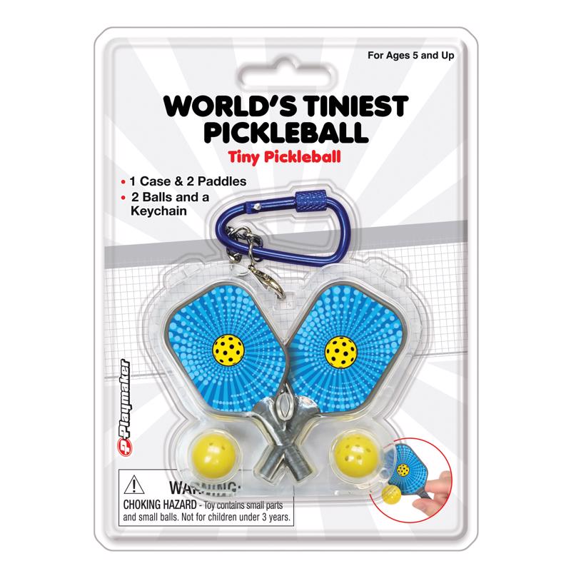 Emery Jensen Tiny Picklball Set 5-piece children's toy set with small paddles and balls for kids' outdoor play.