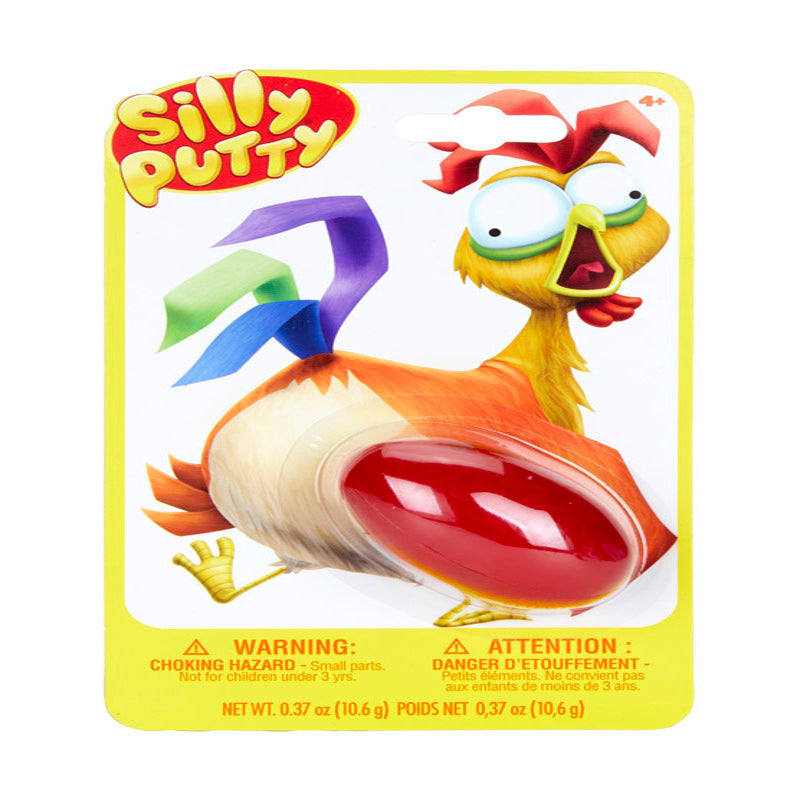 Colorful Emery Jensen Silly Putty toy for children, showcasing its stretchy, malleable texture on a plain background.