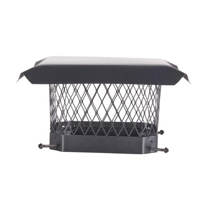 Emery Jensen chimney cap with 9x9 inch cap tabscrew design, durable metal construction for chimney protection.