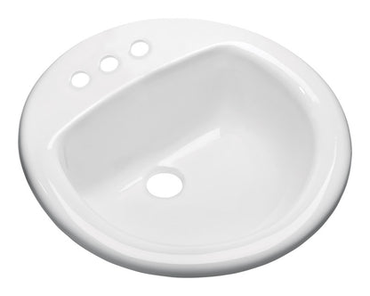 LAV ROUND SELF RIM WHITE