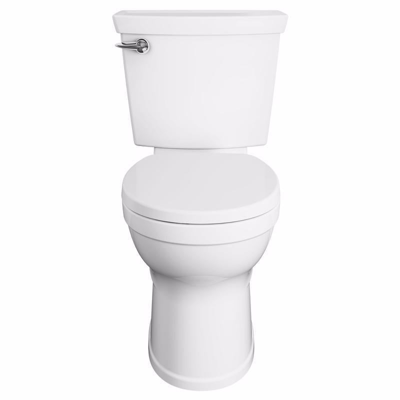 Emery Jensen round white china toilet with a standard tank and bowl, suitable for bathroom installation.