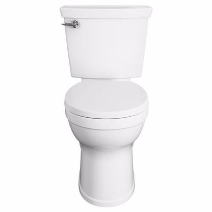 Emery Jensen round white china toilet with a standard tank and bowl, suitable for bathroom installation.