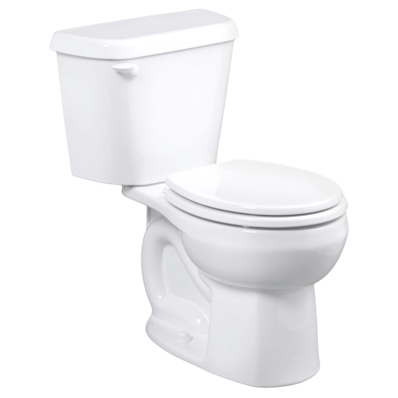 Emery Jensen 15-inch white ceramic toilet colony with rounded design, showcasing the classic shape and smooth finish.
