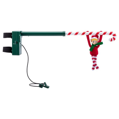Emery Jensen Christmas animation featuring a Santa and elf figurine, 6 inches tall, festive holiday decor.
