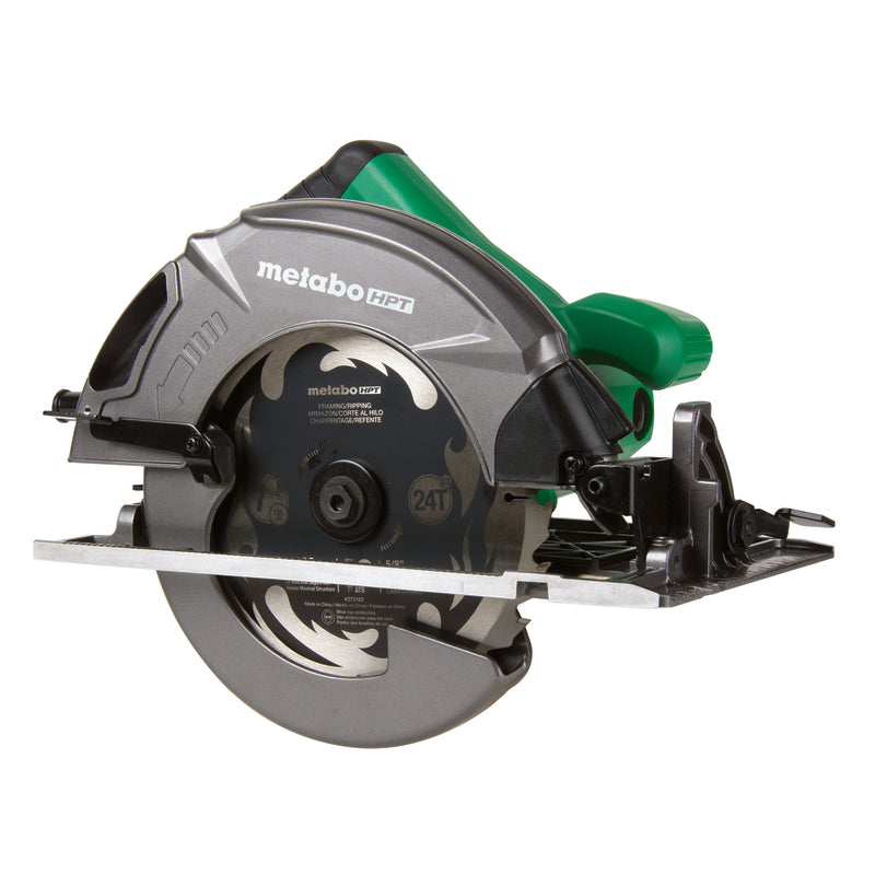 Emery Jensen 7-1/4 inch circular saw with 15AMP motor, showcasing the power tool's blade and handle for woodworking projects.