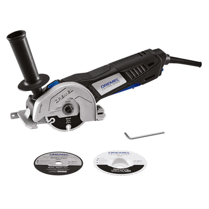 Emery Jensen multi saw kit with 7.5A circular saw, showing the power cord, blade, and safety guard in a close-up view.