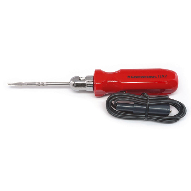 Emery Jensen circuit tester displaying 6-12V, used for checking electrical circuits with a portable handheld device.